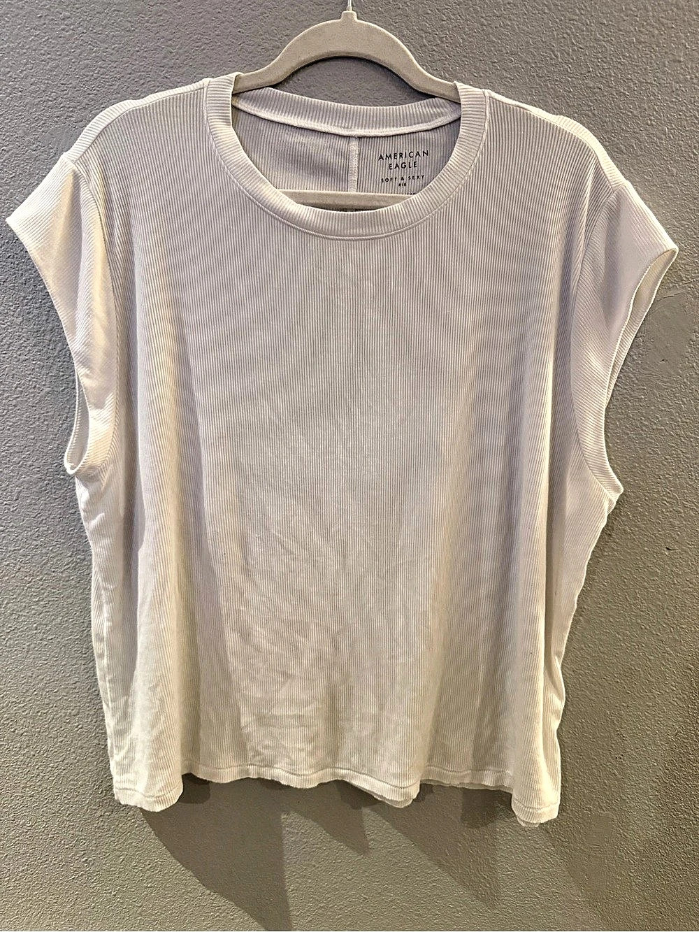 American Eagle Soft & Sexy Rib Muscle Tee White XL